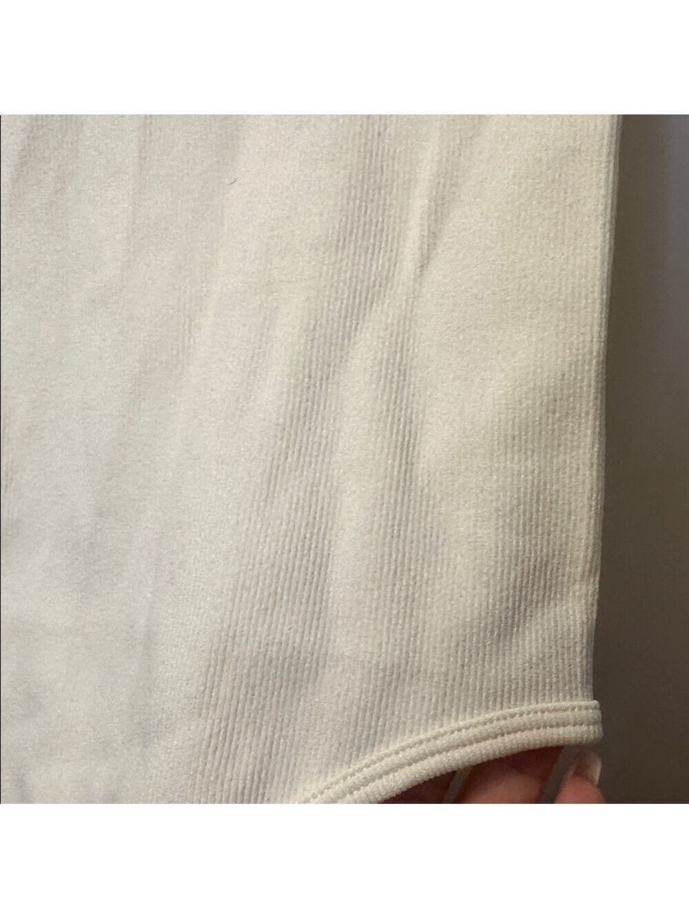 Zara Ribbed Stretchy Open Back Mock Neck Cream Long Sleeve Bodysuit Top - Picture 5 of 9